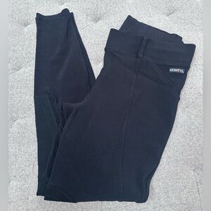 EUC KERRITS PLUS SIZE MICROCORD BREECHES BLACK KNEE PATCH 1X equestrian tights